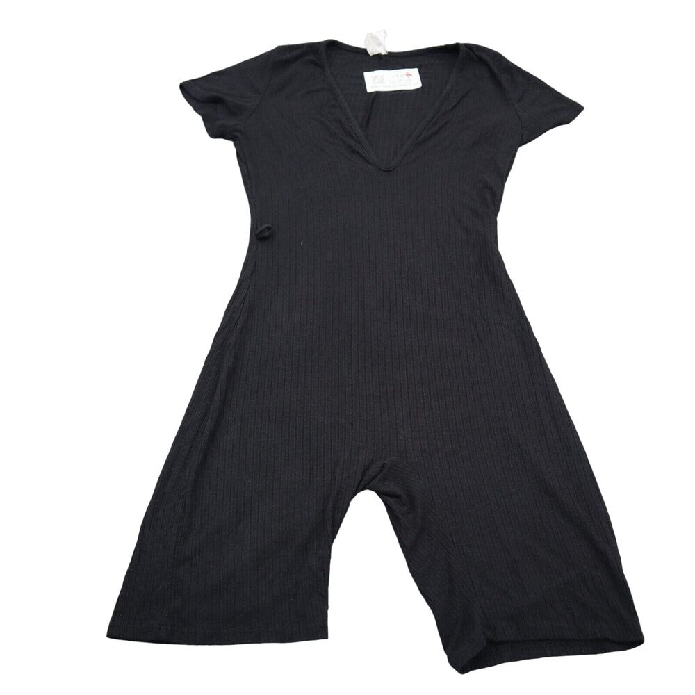 Baddieville Romper Womens Large Black Casual Lightweight Biker Shorts Outfit